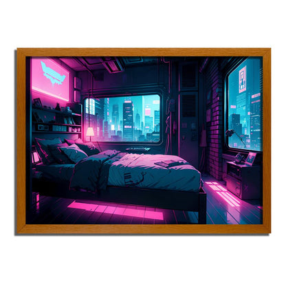 Cyberpunk LED Light Frame - Space Transformation and Futuristic Art