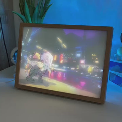 Neon Cityscape LED Art Frame | Lucy in Cyberpunk Vibes - Model LC03 / Dimensions: 12.6” x 9.3” (Large)