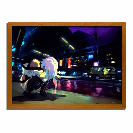 Neon Cityscape LED Art Frame | Lucy in Cyberpunk Vibes - Model LC03 / Dimensions: 12.6” x 9.3” (Large)