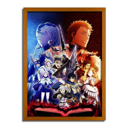 Black Clover LED Glowing Art Frame - USB Powered Night Light