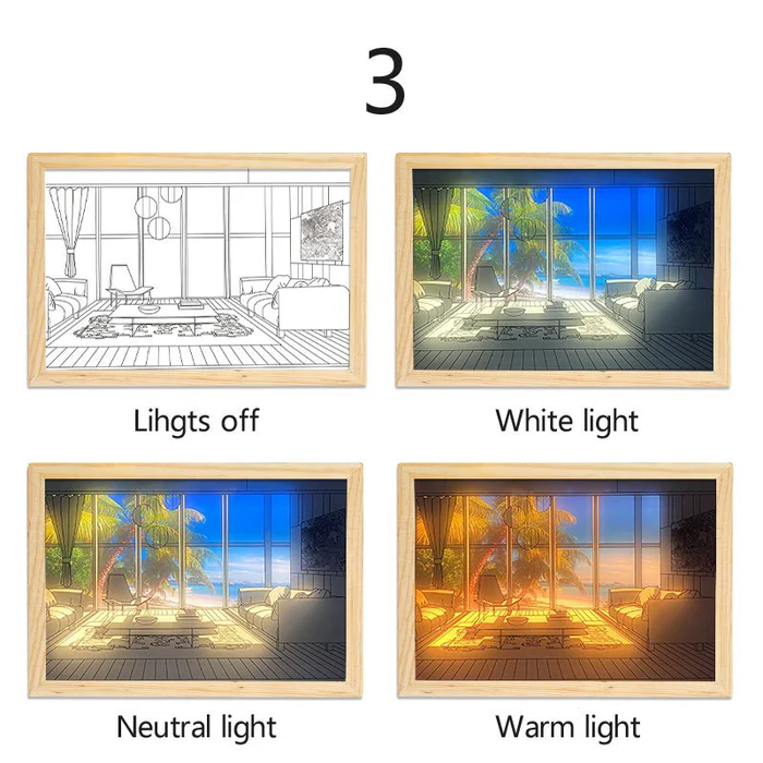 Artistic LED Light Frame Lamp - Light Painting Night Light