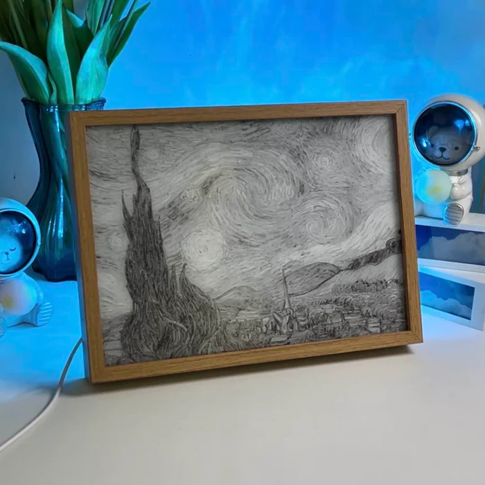 Van Gogh’s Masterpiece - Starry Night LED Light-Up Frame