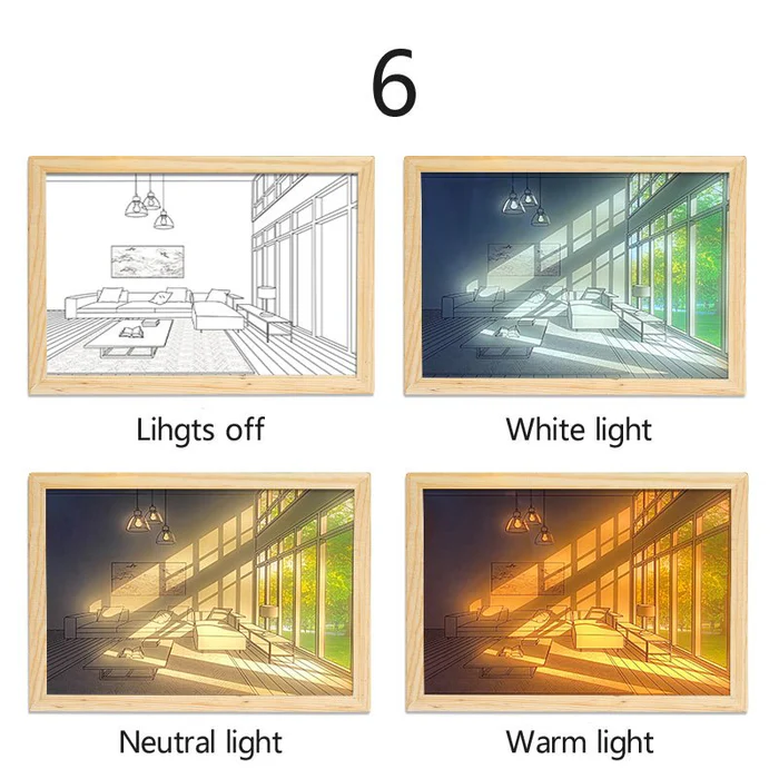 Artistic LED Light Frame Lamp - Light Painting Night Light