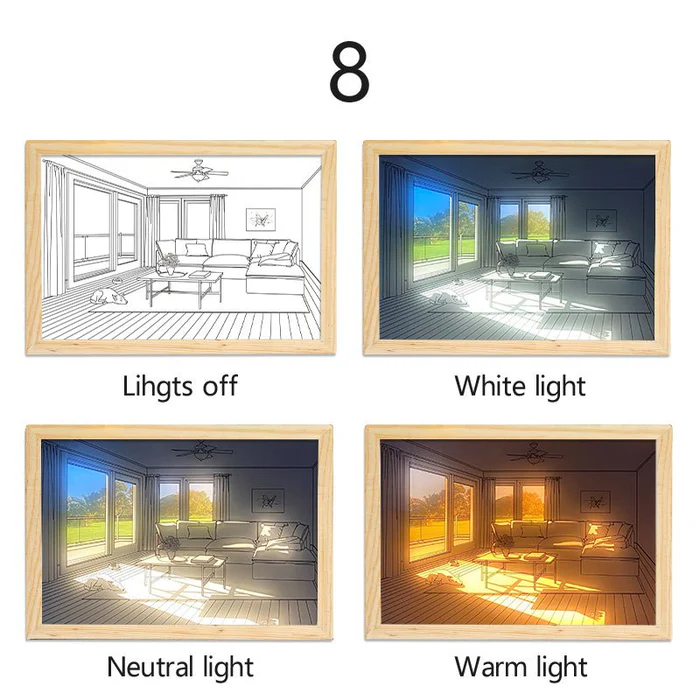 Artistic LED Light Frame Lamp - Light Painting Night Light