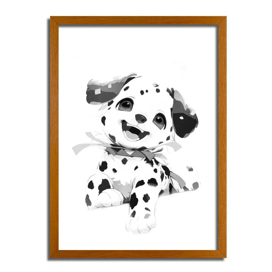 Adorable Dalmatian Puppy LED Light Up Painting Frame | Glowing Night Light