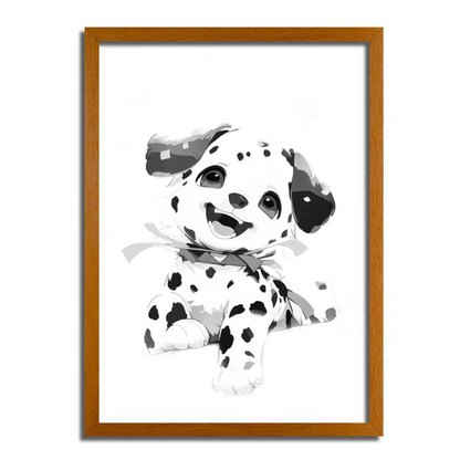 Adorable Dalmatian Puppy LED Light Up Painting Frame | Glowing Night Light