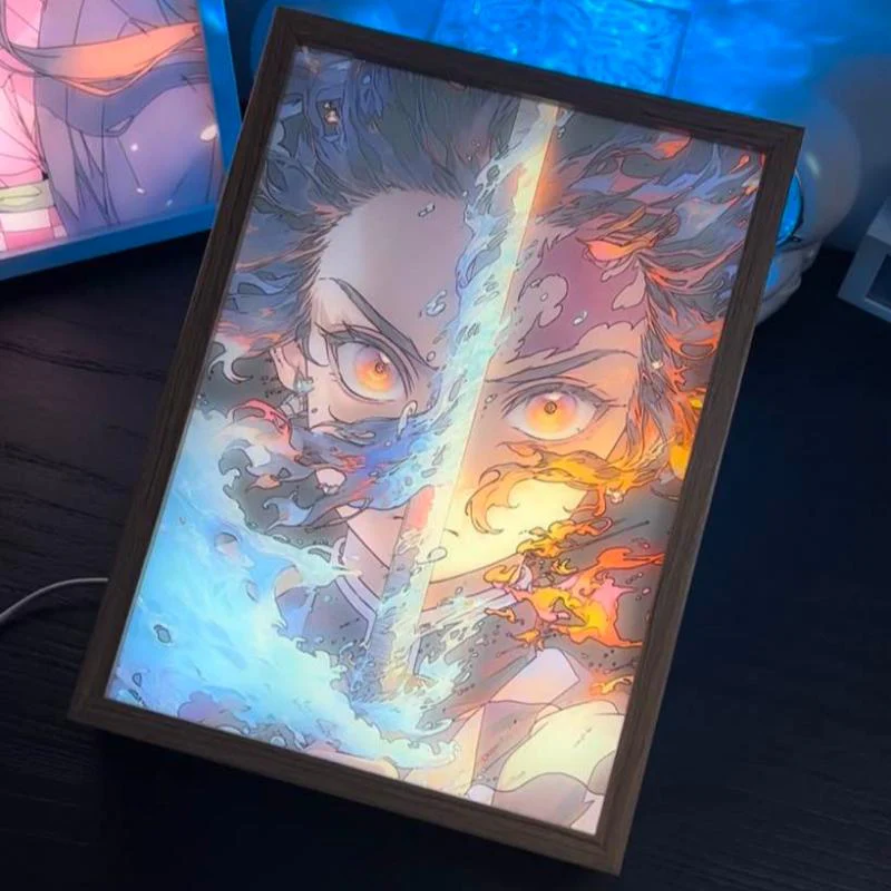 Demon Slayer Tanjiro LED Light Up Painting - Glowing Frame TJR01