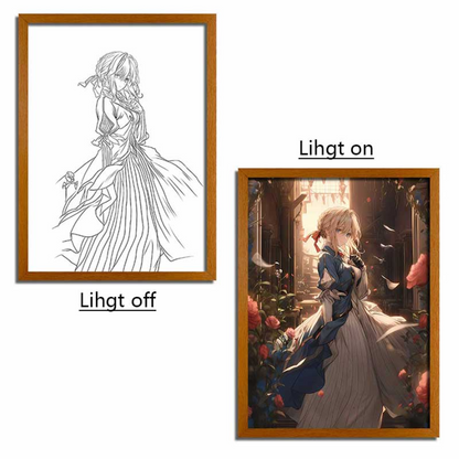 Violet Evergarden: Violet LED Light Up Art - 4D Glowing Frame - WELT01