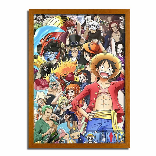 One Piece LED Night Light - Luffy & Friends Light Up Painting Frame