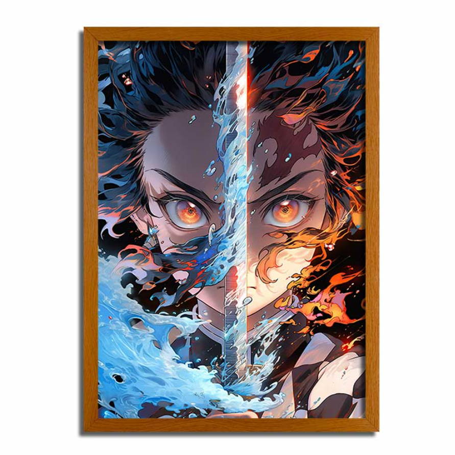 Demon Slayer Tanjiro LED Light Up Painting - Glowing Frame TJR01