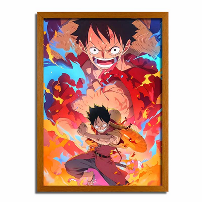 One Piece Luffy Glowing LED Painting Frame - 4D Light Up Art